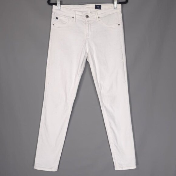 AG ADRIANO GOLDSCHMIED White Jeans Skinny Mid Rise MADE IN USA🇺🇸 Size‎ 29R - Picture 1 of 11